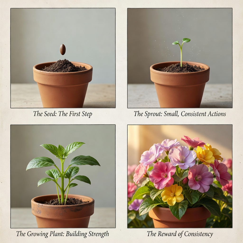 Consistency plant growth illustration