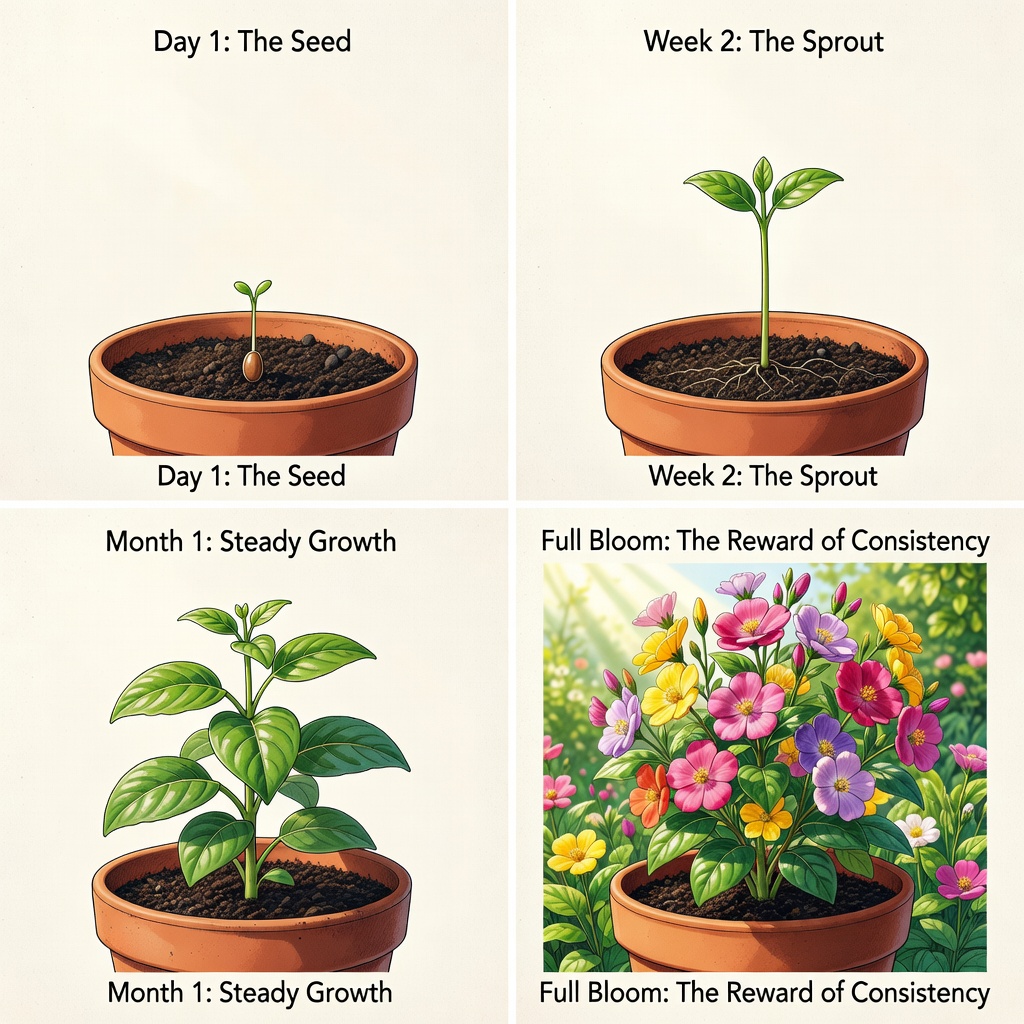 Plant growth consistency metaphor