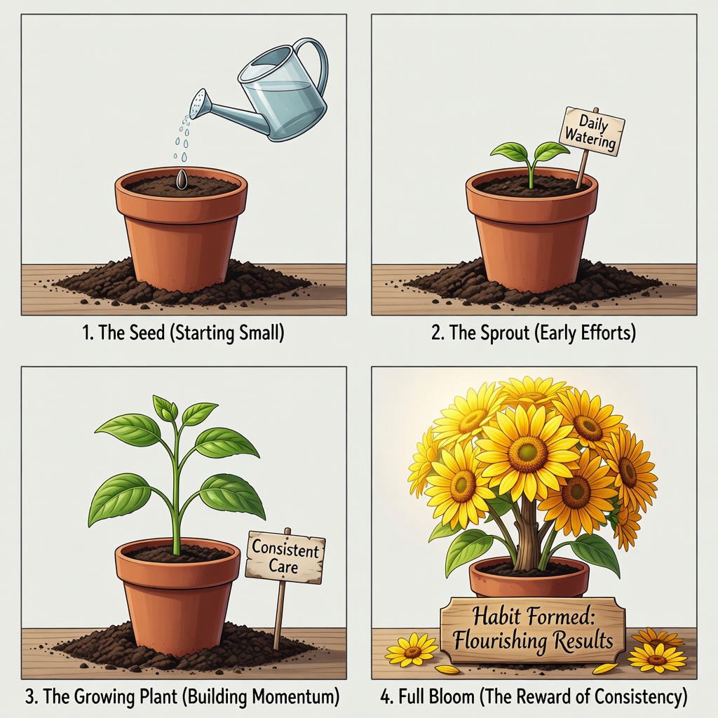 Visual progress tracking and streak consistency