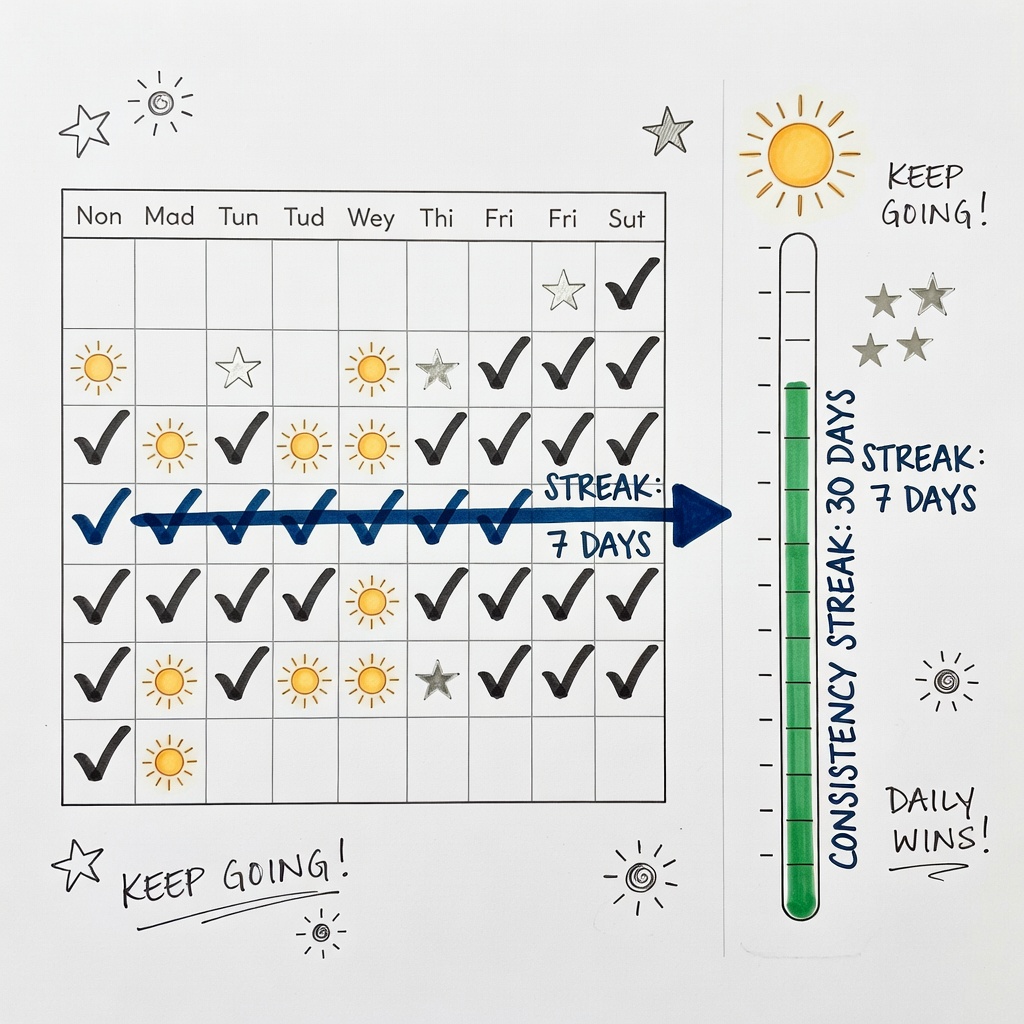 Habit calendar consistency building